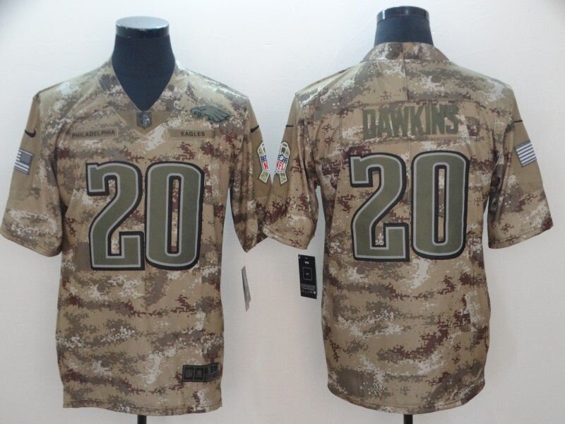 Men  Custom Philadelphia Eagles #20 Dawkins Nike Camo 2024 Salute to Service Limited NFL Jersey->customized nfl jersey->Custom Jersey